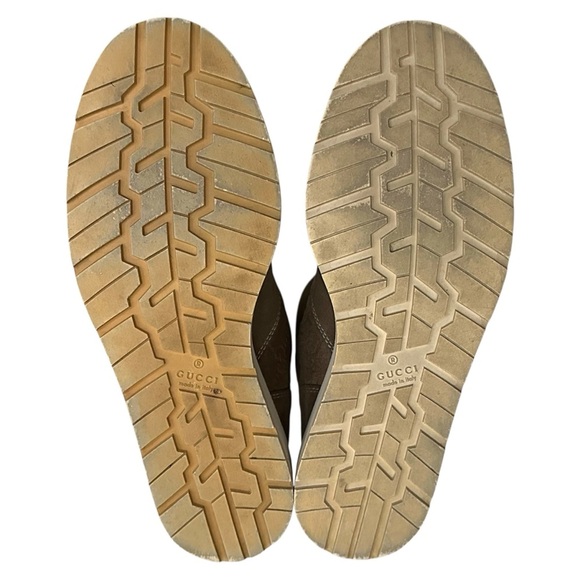 Gucci Beige Guccissima Taupe Suede Quercy Flat Buckle Boots Size 36.5 | US 6.5 - Picture 14 of 16